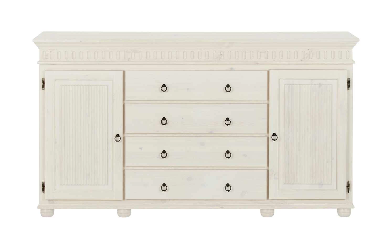 Kommode Bornholm | Kiefer Weiß 2 Türen / 4 Schübe 4 Kommode Bornholm | Kiefer Weiß 2 Türen / 4 Schübe – Bild 4