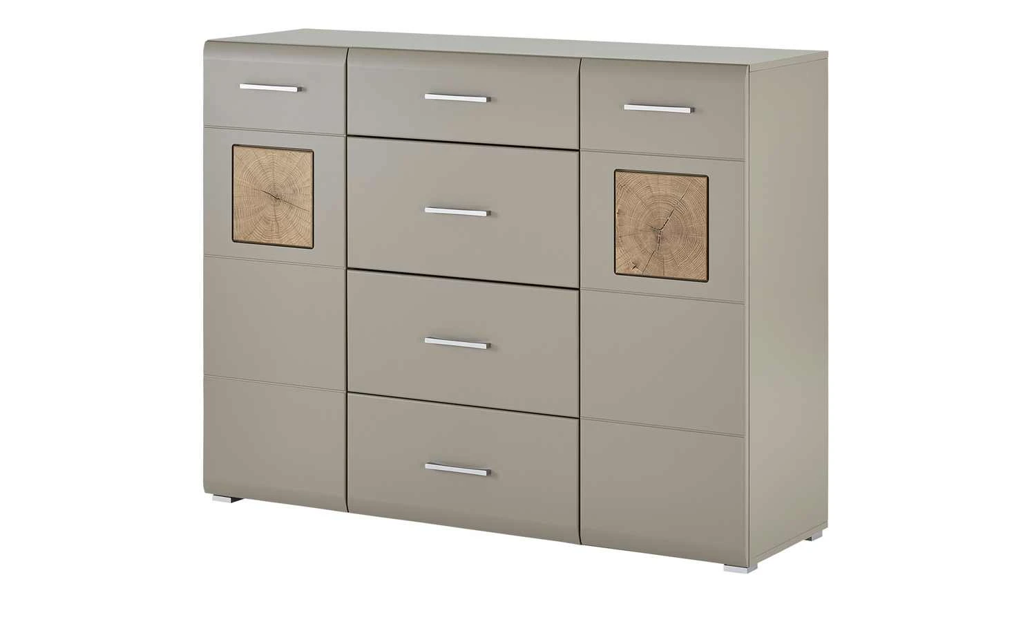 Kommode Cortina | 140|cm Basaltgrau / Hirnholz (Nachbildung) 2 Kommode Cortina | 140|cm Basaltgrau / Hirnholz (Nachbildung) – Bild 2