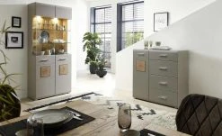 Kommode Cortina | 100|cm Basaltgrau / Hirnholz (Nachbildung)