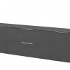 TV-Lowboard Vitreo | Riviera Eiche (Nachbildung) / Anthrazit 180,4|cm