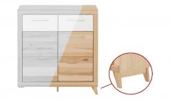 smart Kommode Oslo | Kernbuche (Nachbildung) / Kernbuche / Weiß