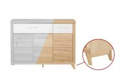 smart Sideboard Oslo | Kernbuche (Nachbildung) / Kernbuche / Weiß