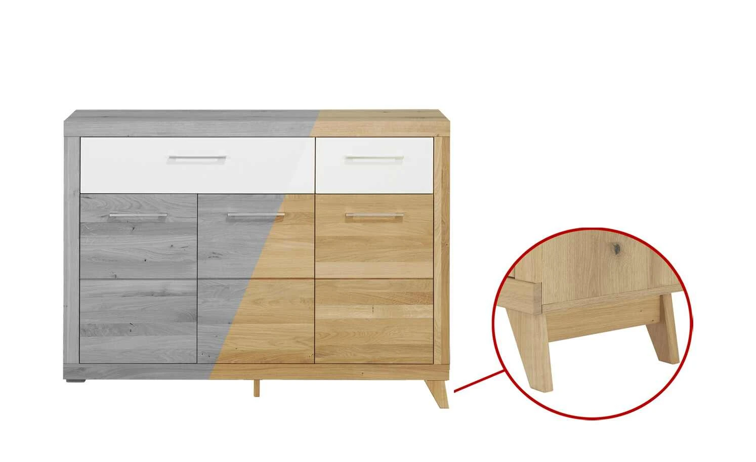 smart Sideboard Oslo | Wildeiche (Nachbildung) / Wildeiche / Weiß 1 smart Sideboard Oslo | Wildeiche (Nachbildung) / Wildeiche / Weiß