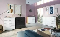 uno Sideboard Levi | Eiche Navarra (Nachbildung) / Weiß