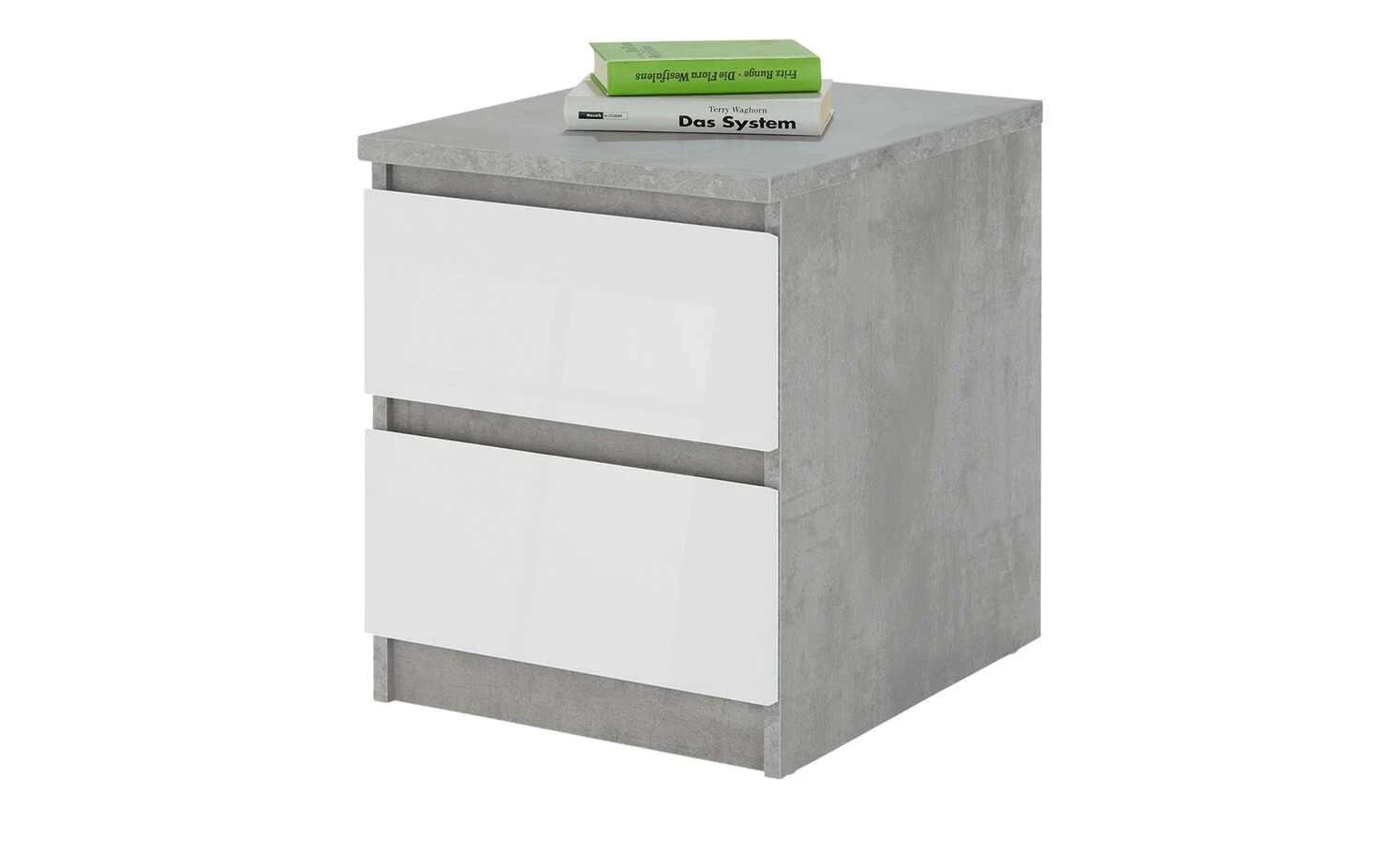 Kommode mit 2 Schüben Nardo | 49,5|cm Beton (Nachbildung) / Weiß 6 Kommode mit 2 Schüben Nardo | 49,5|cm Beton (Nachbildung) / Weiß – Bild 6