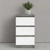 Kommode mit 3 Schüben Nardo | 70,1|cm Beton (Nachbildung) / Weiß