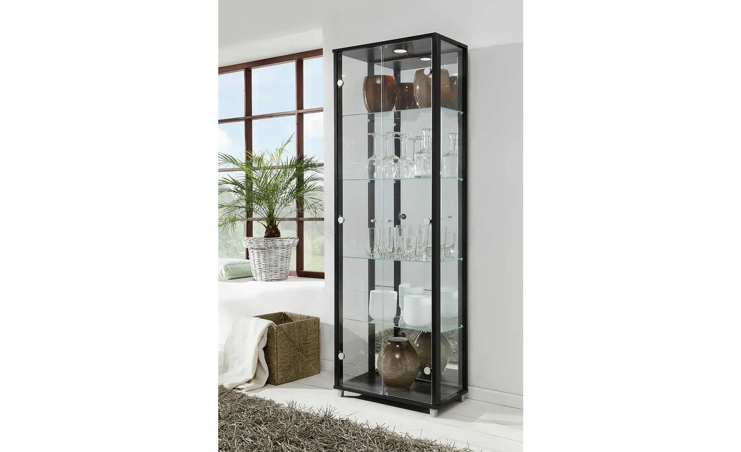 Vitrine Cristal | 2|Stück Schwarzbraun 1 Vitrine Cristal | 2|Stück Schwarzbraun