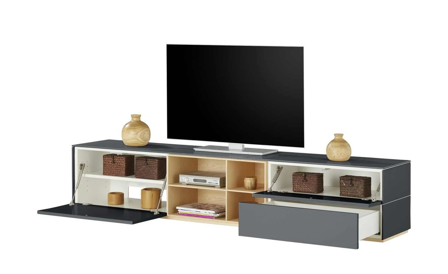 Lowboard Vono 2.0 | Anthrazit / Esche 8 Lowboard Vono 2.0 | Anthrazit / Esche – Bild 8