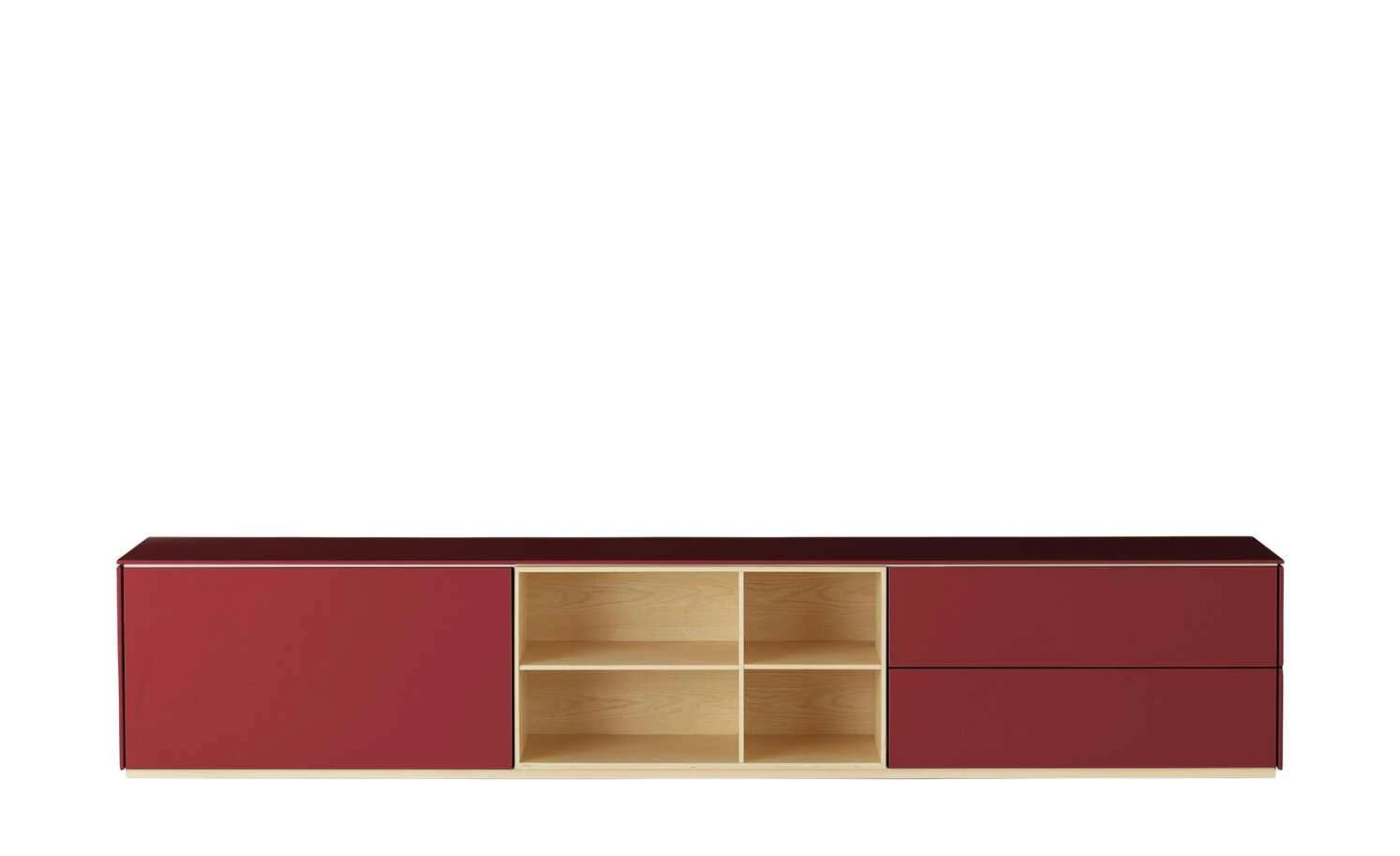 Lowboard Vono 2.0 | Rubinrot / Esche 2 Lowboard Vono 2.0 | Rubinrot / Esche – Bild 2