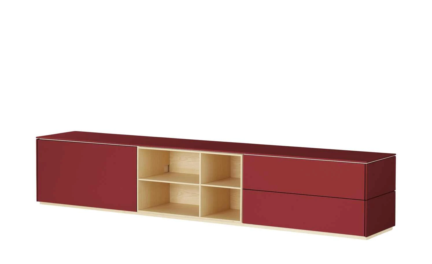 Lowboard Vono 2.0 | Rubinrot / Esche 1 Lowboard Vono 2.0 | Rubinrot / Esche