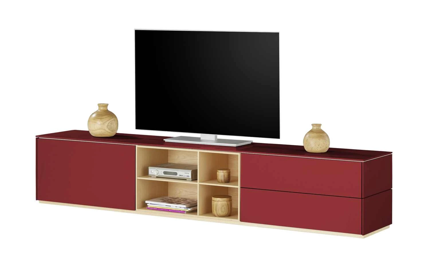 Lowboard Vono 2.0 | Rubinrot / Esche 7 Lowboard Vono 2.0 | Rubinrot / Esche – Bild 7