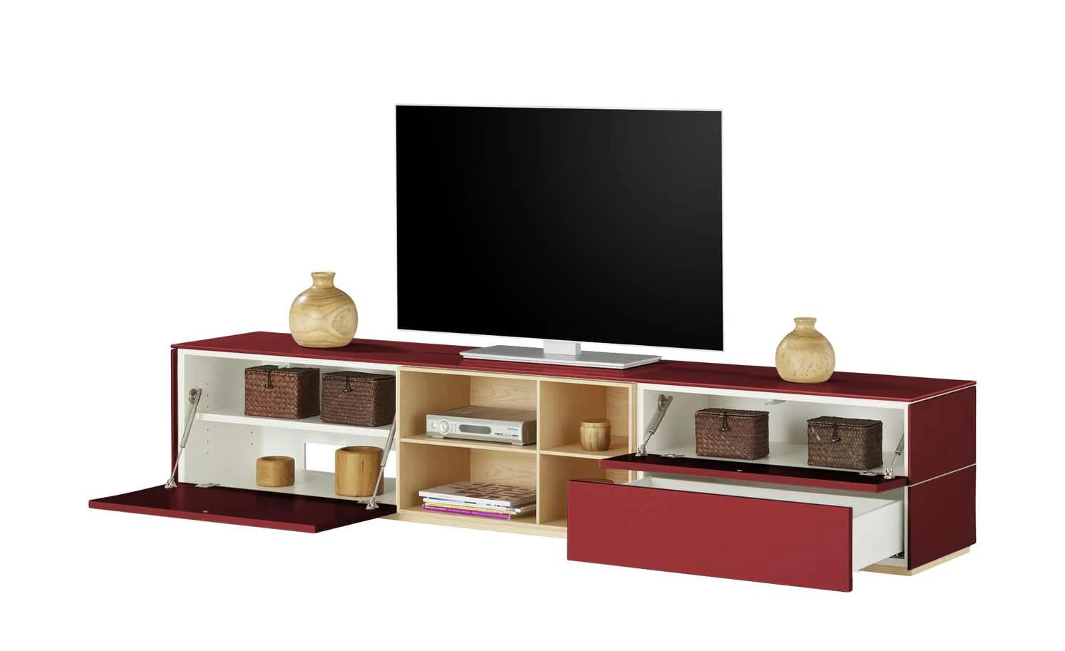 Lowboard Vono 2.0 | Rubinrot / Esche 9 Lowboard Vono 2.0 | Rubinrot / Esche – Bild 9