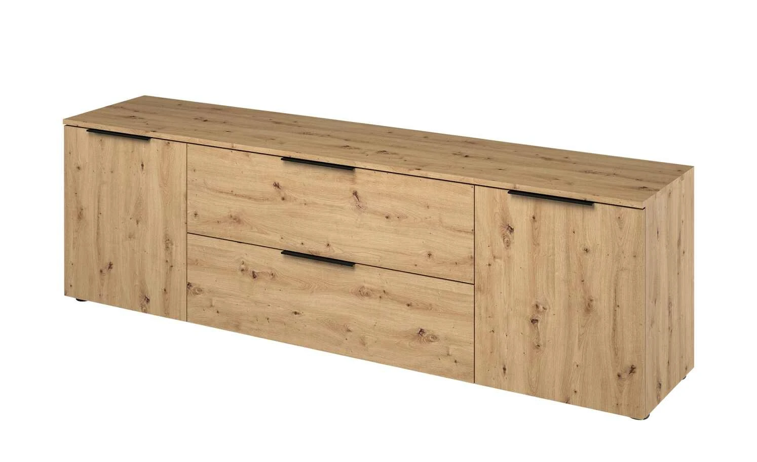 TV-Lowboard Vitreo | Asteiche (Nachbildung) 2 Türen, 1 Klappe und 1 Schubkasten 2 TV-Lowboard Vitreo | Asteiche (Nachbildung) 2 Türen, 1 Klappe und 1 Schubkasten – Bild 2