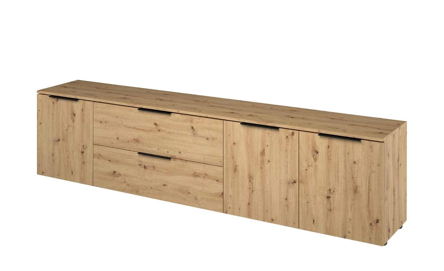 TV-Lowboard Vitreo | Asteiche (Nachbildung) 3 Türen, 1 Klappe und 1 Schubkasten 2 TV-Lowboard Vitreo | Asteiche (Nachbildung) 3 Türen, 1 Klappe und 1 Schubkasten – Bild 2