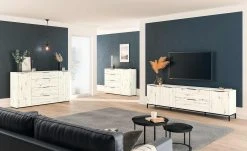 TV-Lowboard Vitreo | White Oak (Nachbildung) 3 Türen, 1 Klappe und 1 Schubkasten