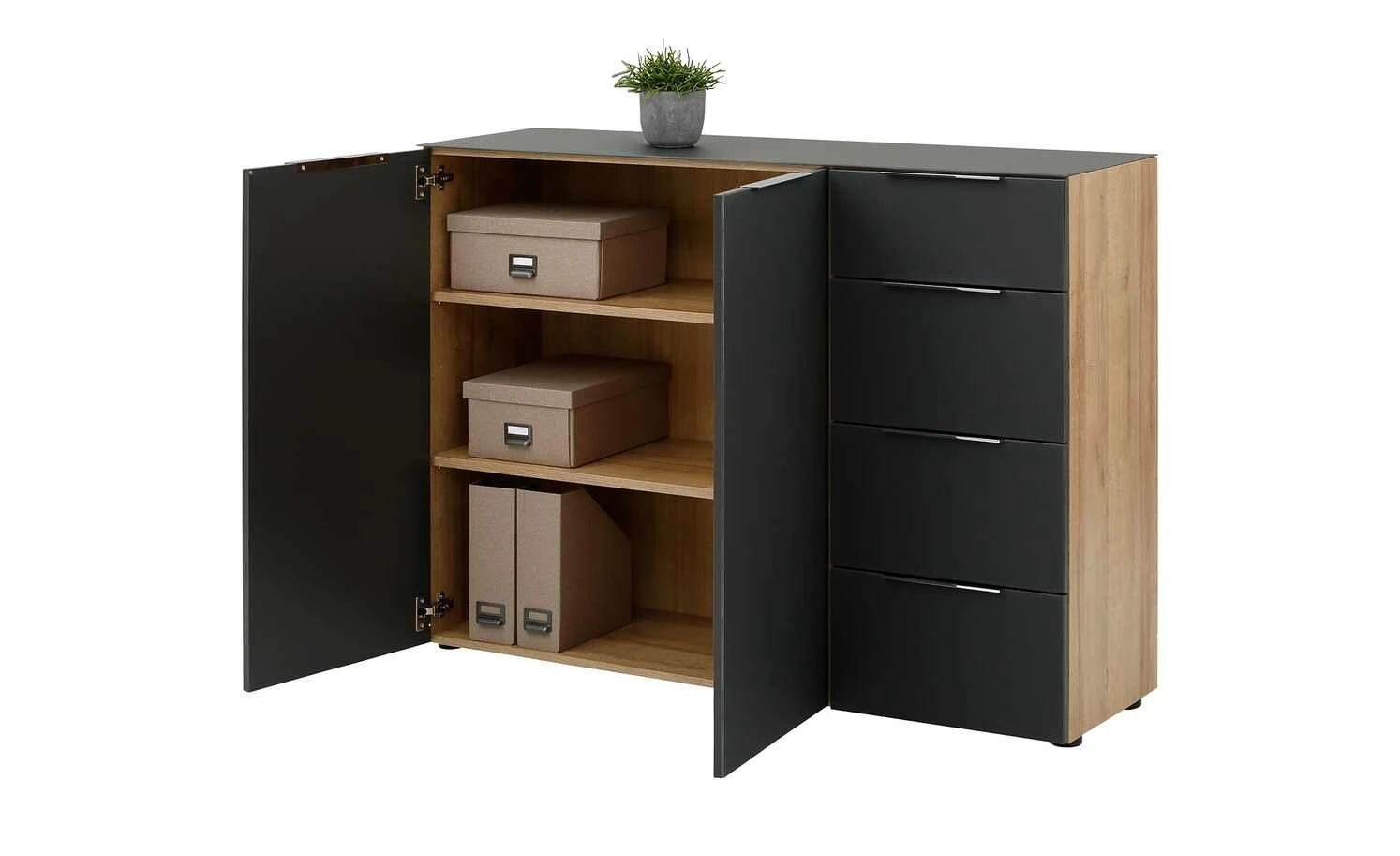 Sideboard Vitreo | Riviera Eiche (Nachbildung) / Anthrazit 2 Sideboard Vitreo | Riviera Eiche (Nachbildung) / Anthrazit – Bild 2