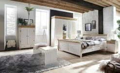 Nachtkommode Bornholm | Kiefer Weiß / Kiefer antikfarben